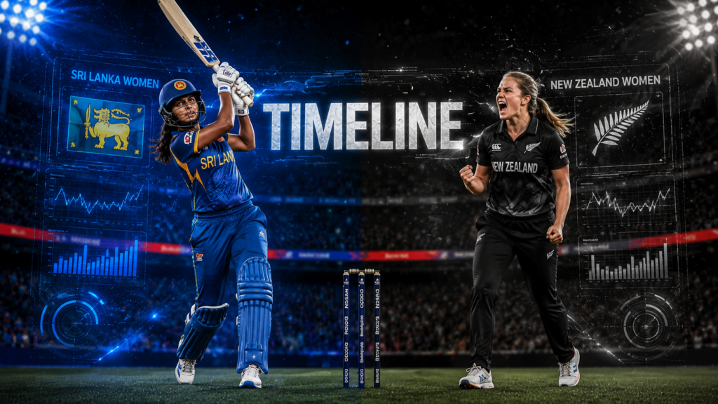 Sri Lanka Women Vs New Zealand Women's National Cricket Team Timeline