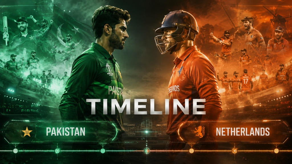 Pakistan National Cricket Team Vs Netherlands National Cricket Team Timeline