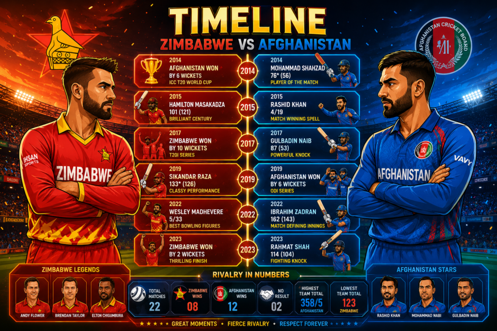 Zimbabwe National Cricket Team Vs Afghanistan National Cricket Team Timeline
