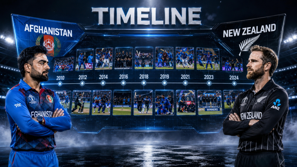 Afghanistan National Cricket Team Vs New Zealand National Cricket Team Timeline