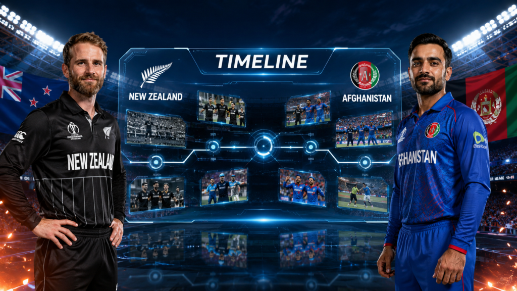 New Zealand National Cricket Team Vs Afghanistan National Cricket Team Timeline