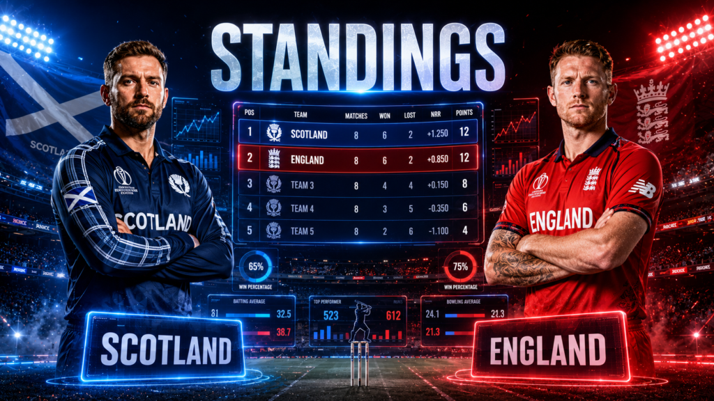 Scotland National Cricket Team Vs England Cricket Team Standings