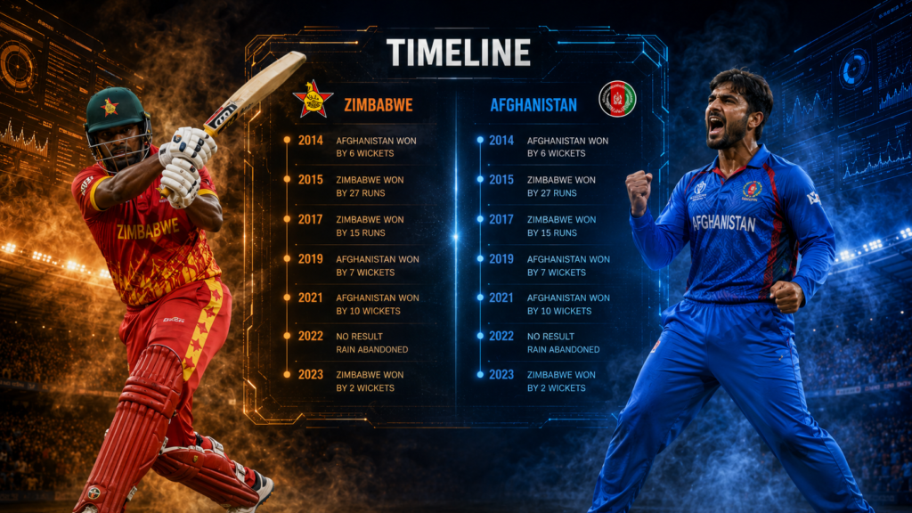 Zimbabwe National Cricket Team Vs Afghanistan National Cricket Team Timeline