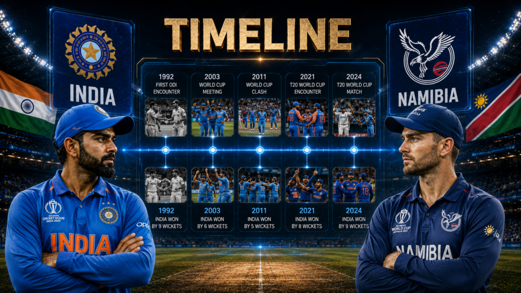 India National Cricket Team Vs Namibia National Cricket Team Timeline