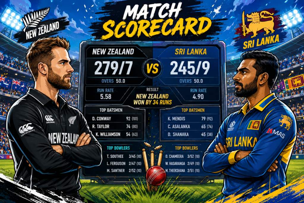 New Zealand National Cricket Team Vs Sri Lanka National Cricket Team Match Scorecard